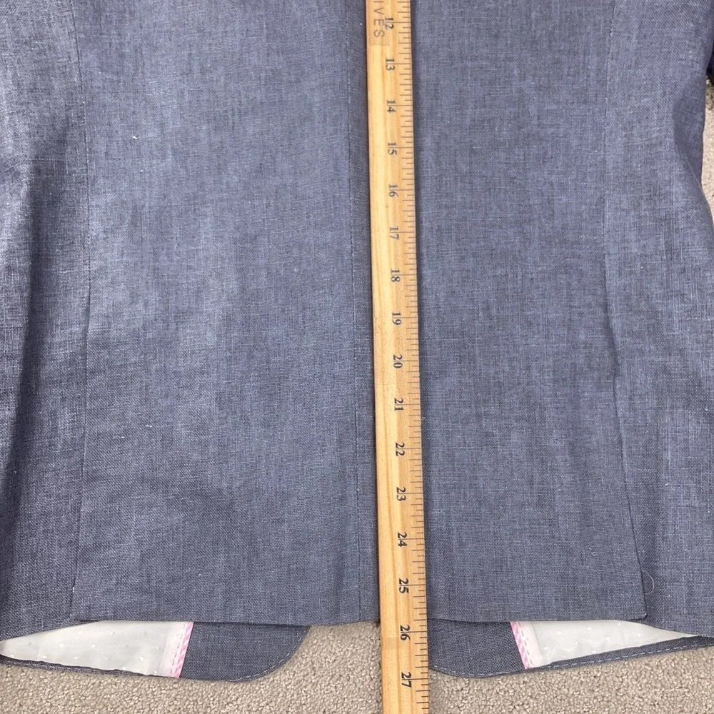 Elie Balleh Blazer Boys XL/18-20 Blue‎ Linen White Elbow Patch Academia Italian